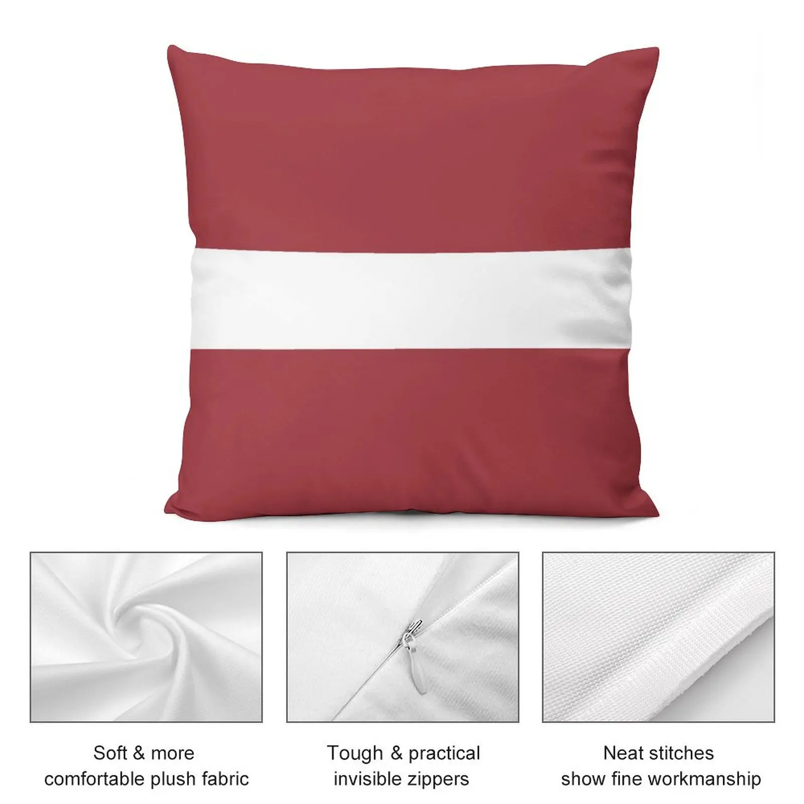 Наволочка с флагом Латвии подушка наволочка плед диванная Рождественская