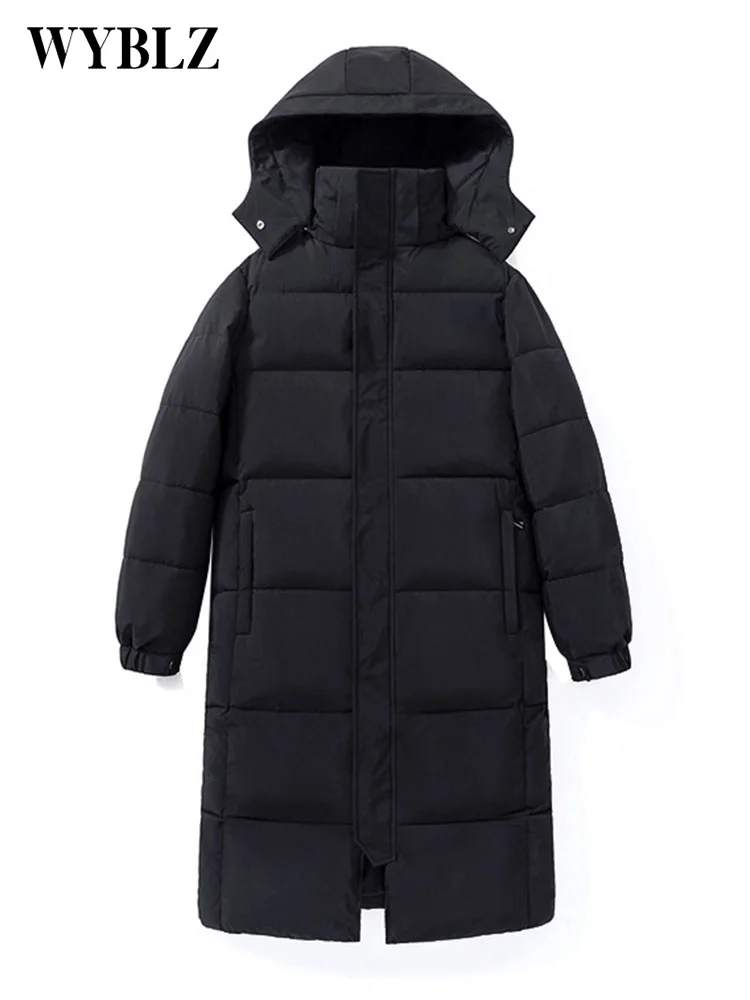WYBLZ Long Winter Jacket Women Parka Baggy Thicken Warm Korean Fashion Casual Hooded Jacket Oversized Puffer Coat Bubble Outwear