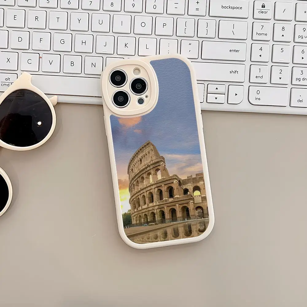 1 шт. чехол для телефона Colosseum R-Rome Италия MAISTO из овечьей кожи Iphone 16 15 14 13 11 12 Pro Max Xr X Xs