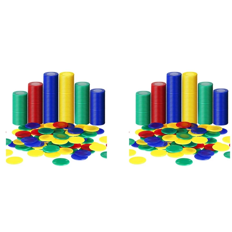 

800 Pieces Plastic Poker Chips Game Chips 4 Colors Counter Card For Game Playing Counting Bingo Game Chips Card, 4