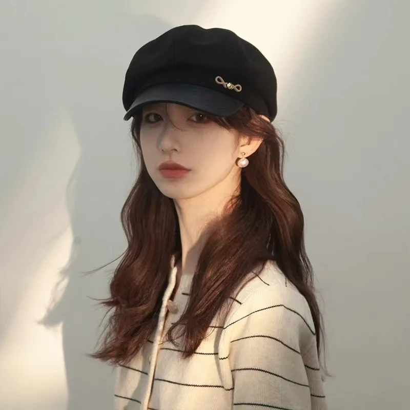 Sombreros octogonales a cuadros para mujeres y hombres Boina cálida de invierno Newsboy gorros femeninos gorra testing