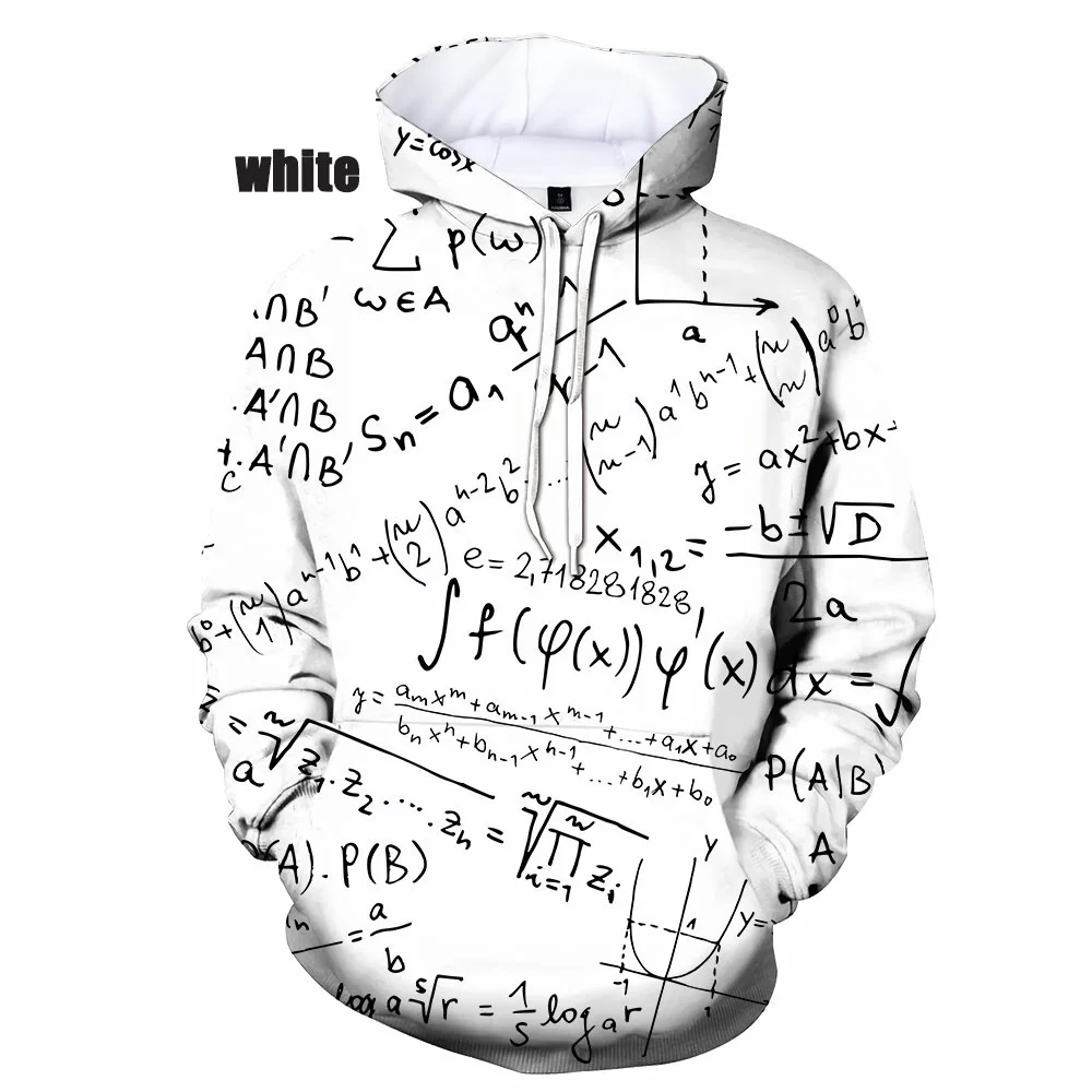 

Новинка 2023, Мужская забавная толстовка с 3D-принтом математической формулы, унисекс толстовка с принтом математической формулы