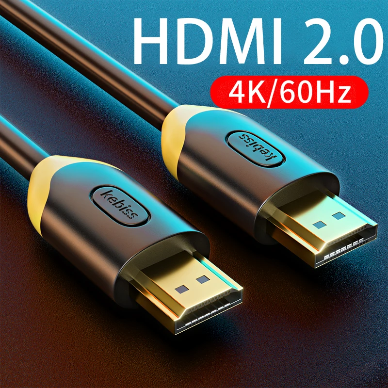 

2PCS HDMI-compatible Cable 2.0 4K 3D Video Cables Gold Plated for HD TV BOX PS4 Splitter Switcher Computer Laptops Displays Cord