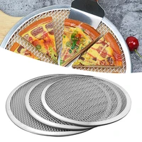 aluminium alloy pizza baking pan mesh non stick pizza screen bakeware tool for kitchen heat resistant 689101214inch