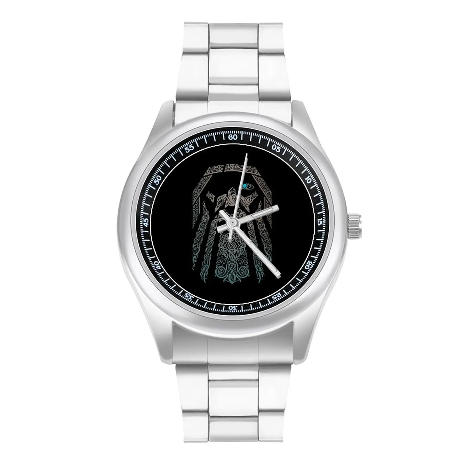 

ODIN Valhalla Viking Grey Mystical Quartz Watch God Magical Blue Eye Nordic Stainless Design Wrist Watches Fitness Wristwatch