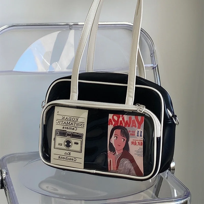 

Women Fashion Square Tote Bag Large Capacity Shoulder r Bag Female Soft Leather Underarm Handbag for College Students