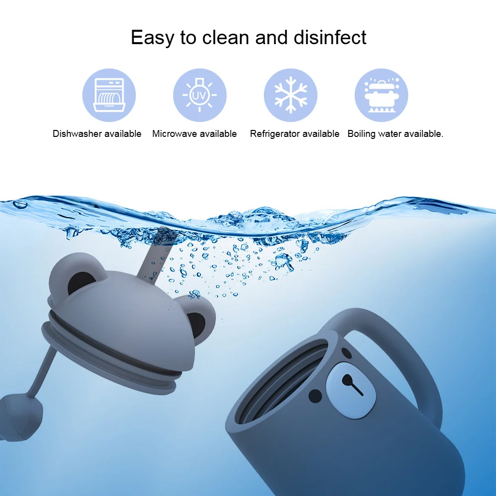 чашка Бутылка для воды детская силиконовая мультяшная портативная малышей