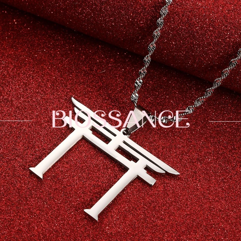 BIOSSANCE Новый изысканный модный символ Шинто ожерелье из нержавеющей стали для