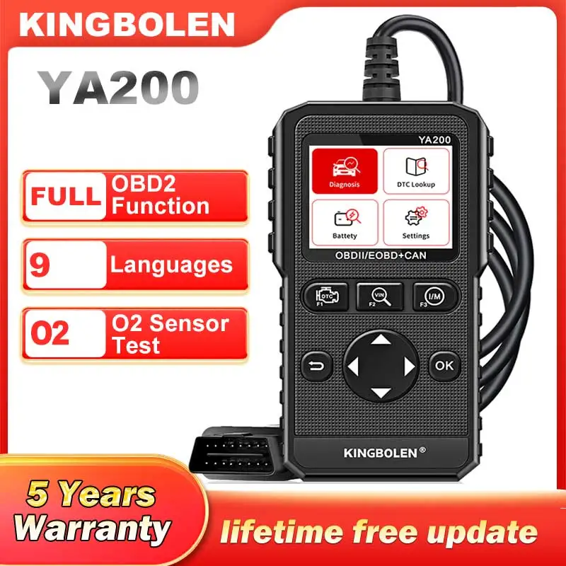 Считыватель кодов KINGBOLEN YA200 OBD2, Автомобильный сканер DTC, диагностический инструмент для поиска напряжения PK ELM327, Автомобильный сканер с полным двигателем