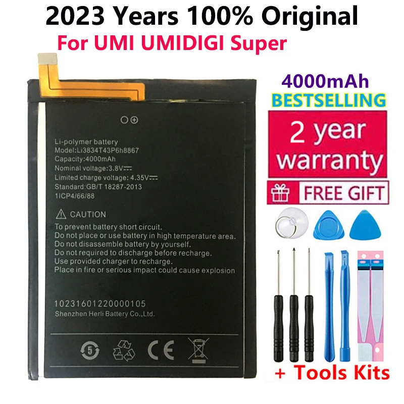 

100% Original 4000mAh Li3834T43P6H8867 Replacement Battery For UMI UMIDIGI Super High Quality Batteries With Tracking Number