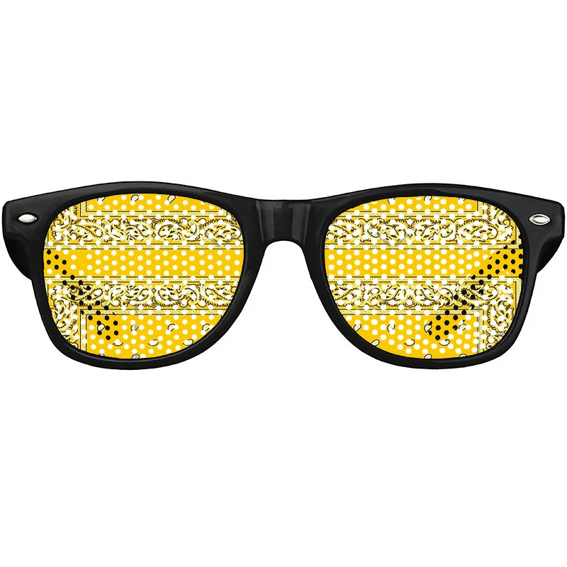 

Fashion Funny Glasses Bandana Yellow Birthday Holiday Party Glasses Summer Beach Wedding Sunglasses For Women Men Eyeglasses