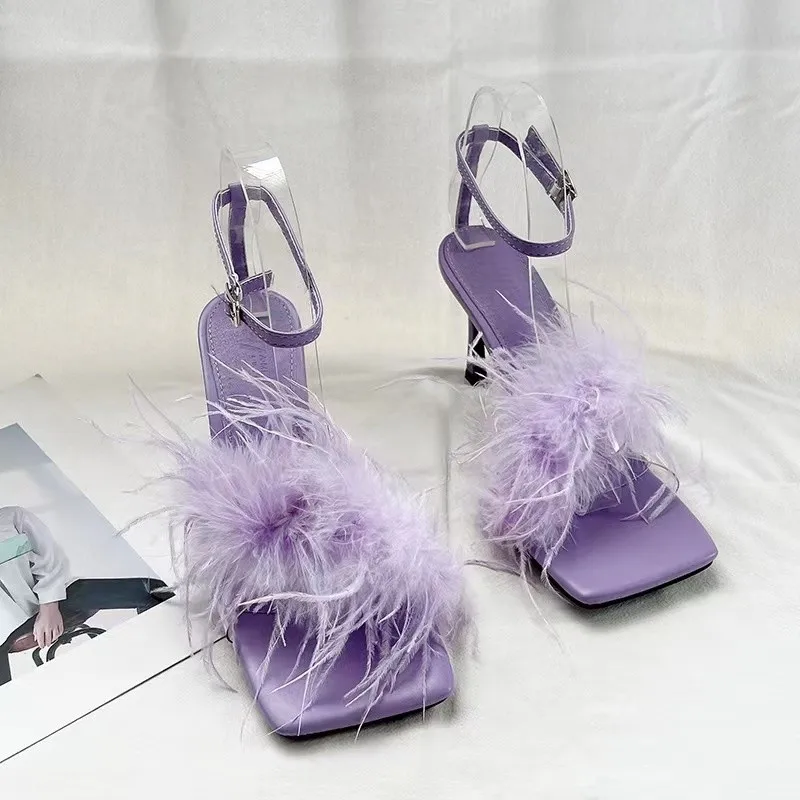 

Босоножки женские замшевые с ремешком на щиколотке, модные босоножки с пряжкой, пикантные классические туфли с открытым носком, на шпильке или тонком каблуке, лето