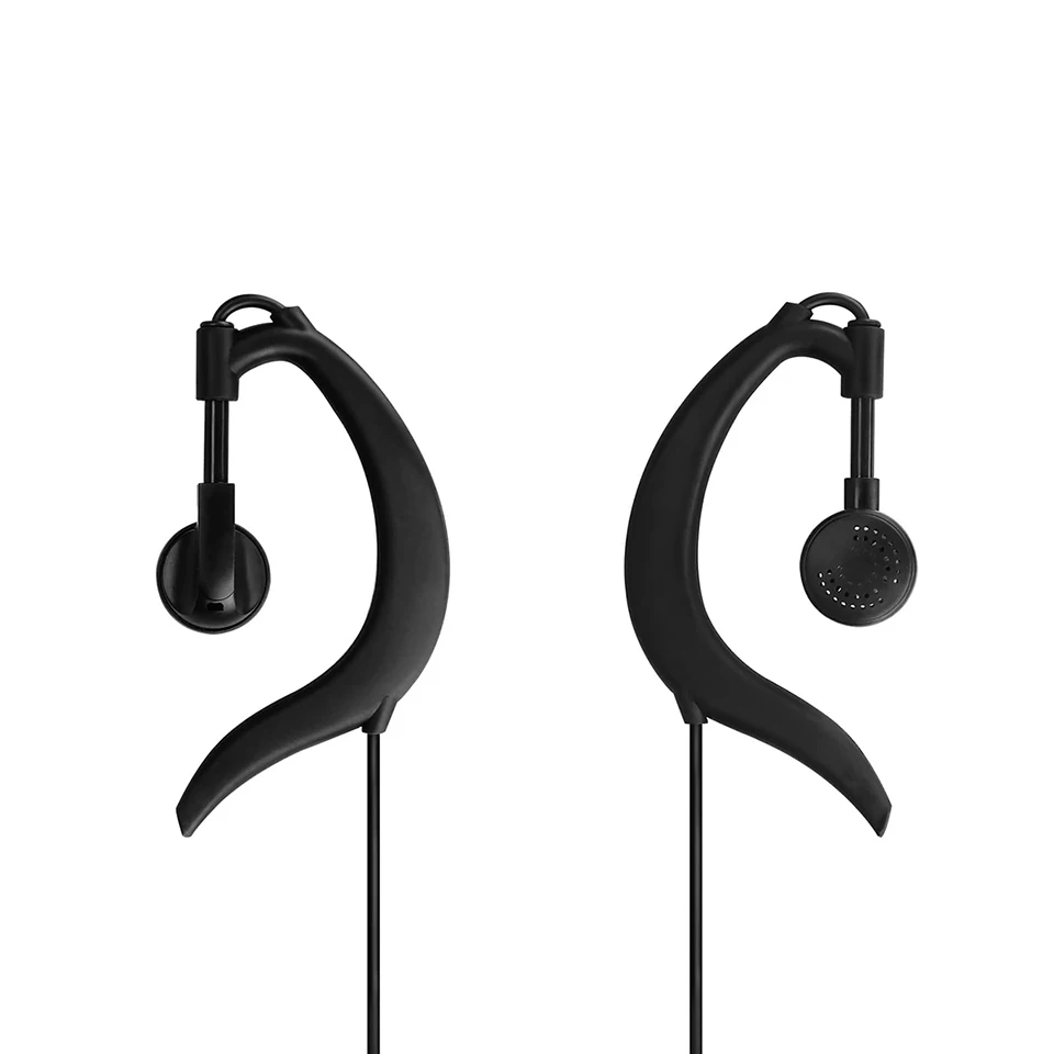 Retevis EEK018 G-Shape Earpiece For Kenwood 2Pin Walkie Talkie RT622 RT81 RT3S H777 RT86 VOX PTT Coiled Top Cable Headset 1-wire