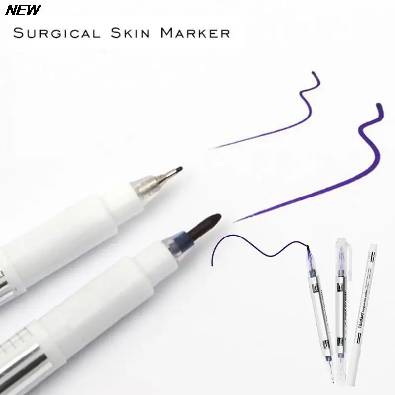 White Surgical Eyebrow Tattoo Skin Marker Pen Tool Accessories Tattoo Marker Pen With Measuring Ruler Microblading Positioning