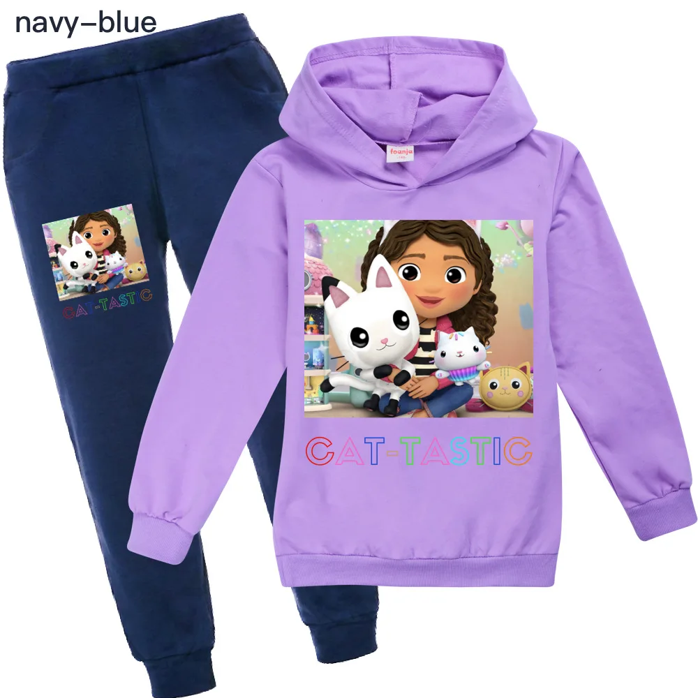 

Gabby's Dollhouse Hoodie Kids Cartoon Gabby Cats Sweatshirt+Pants 2pcs Set Boys Traksuit Children Clothing Toddler Girls Outfits