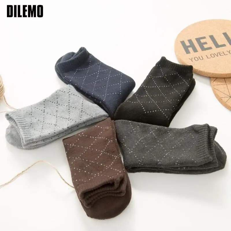 DILEMO Hosiery New 5 Pairs Autumn Winter Cotton Socks Breathable Business Warm Men Socks Sports Sock Plus Size