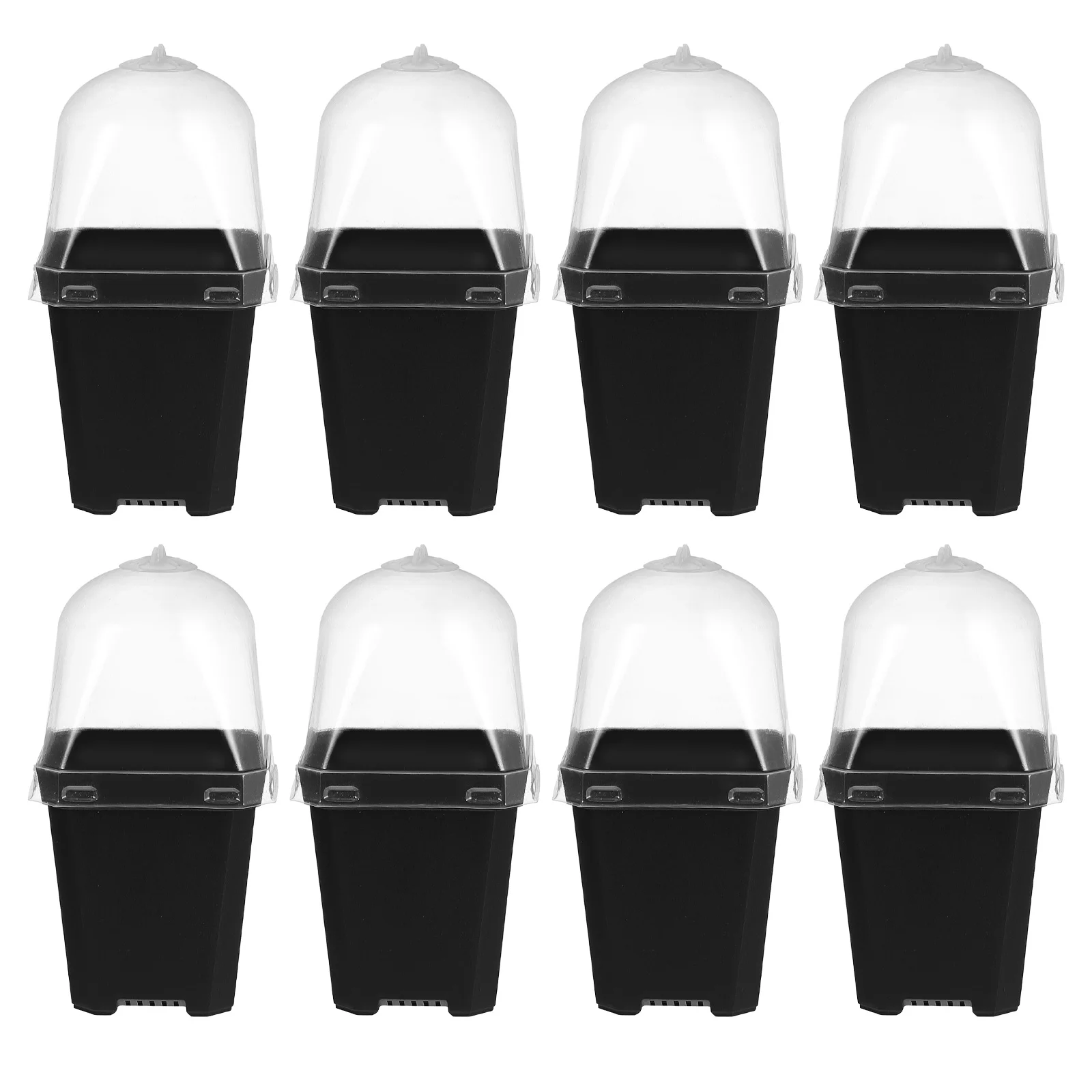 

10pcs Nursery Pots Plastic Square Flower Starting Pots Gardening Planter