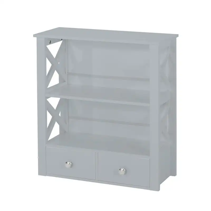 

Wall-Mounted Bathroom Storage Cabinet with Drawers, Gray