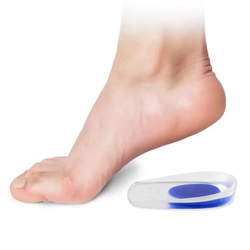

Sdotter 1pair Soft Silicone Gel Insoles for heel spurs pain Foot cushion Foot Massager Care Half Heel Insole Pad Height Increase