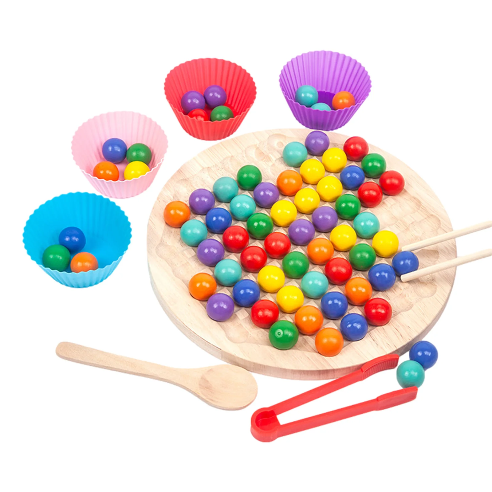 

Wooden Board Bead Game Interactive Color Sorting Bead Toys Educational Counting Toy Gift For Christmas Kids Birthday