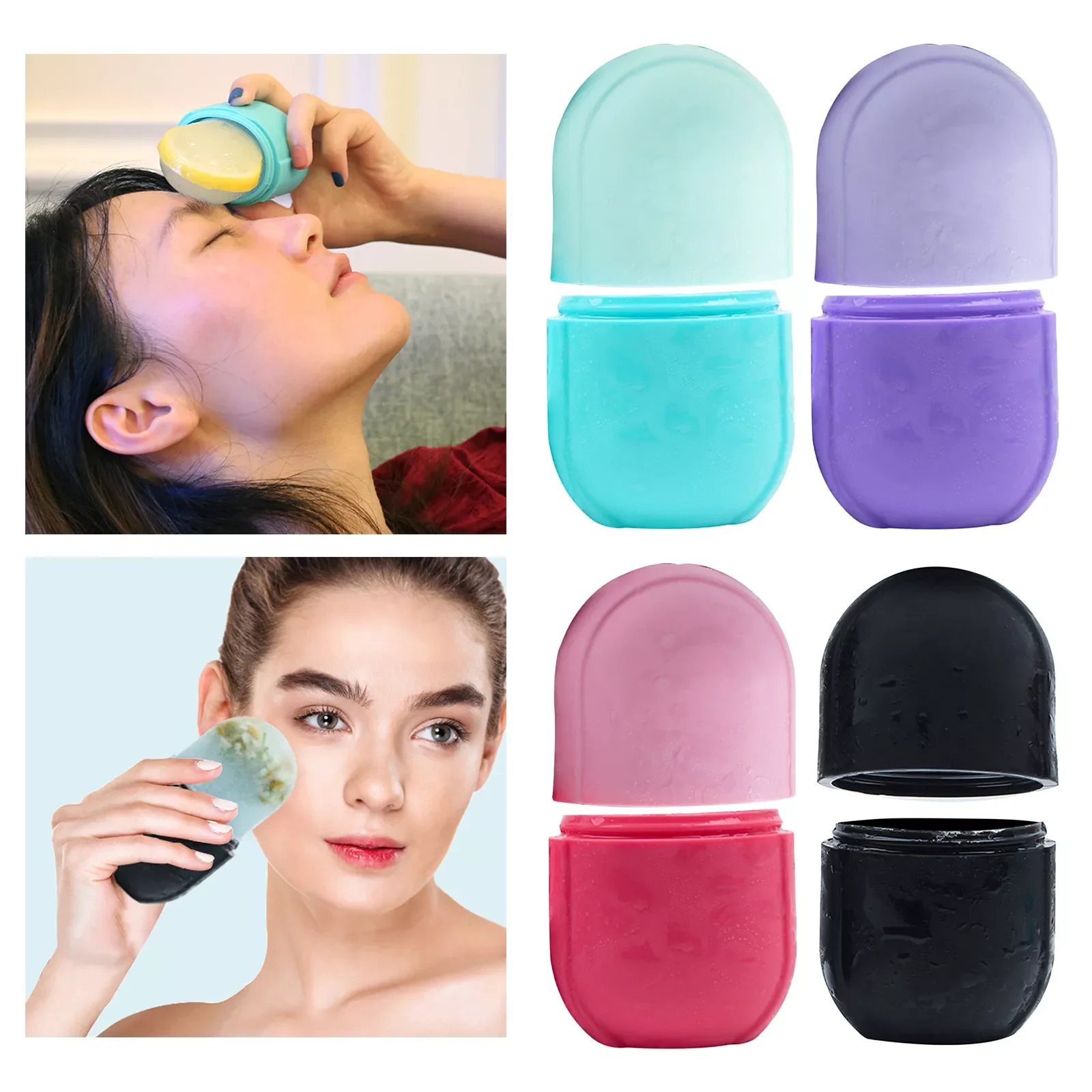 

NEW2023 2 Piecss Massage Reusable Icing Cooling Ice Cups Cold Massage Roller Freezable Face Massager for Muscle Cold Therapy