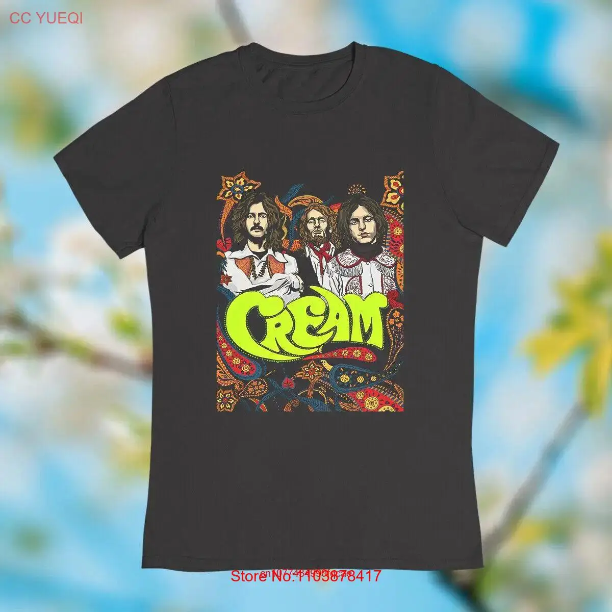 Футболка в стиле ретро рок-группы кремовый Джек Брюс Эрик Клэптон имбирь Бейкер