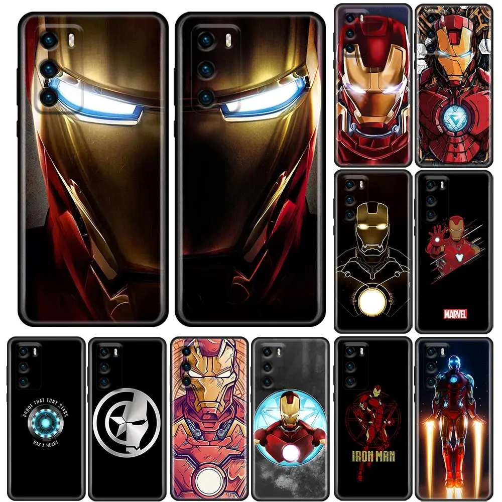 

Marvel The Avengers Heros Iron Man Case For Huawei P50 P50E P40 P40E P30 P20 P10 P Smart Z 2019 2020 2021 Pro Plus Lite Cover