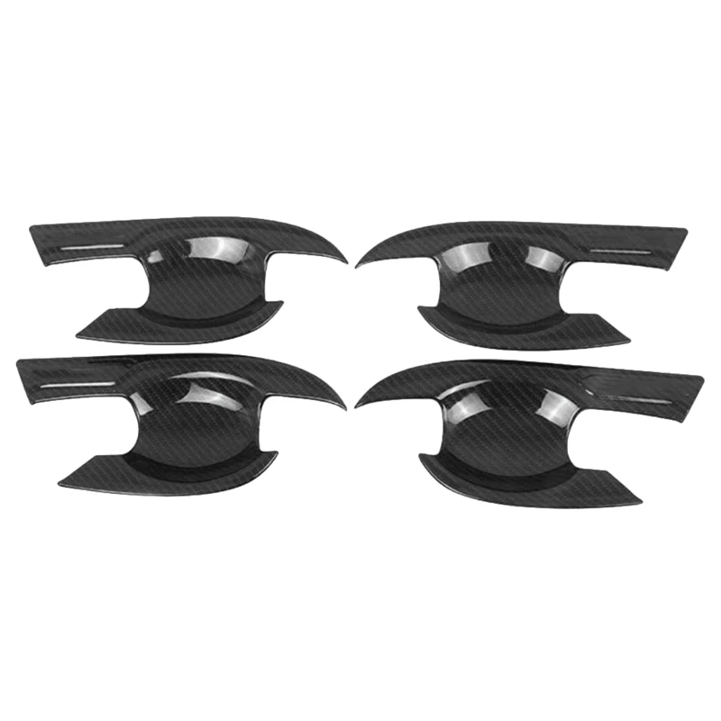 

4 шт. для Nissan Navara NP300 2015-2020 углеродное волокно Автомобильная боковая дверная ручка крышка чаши отделка стикер декоративные аксессуары
