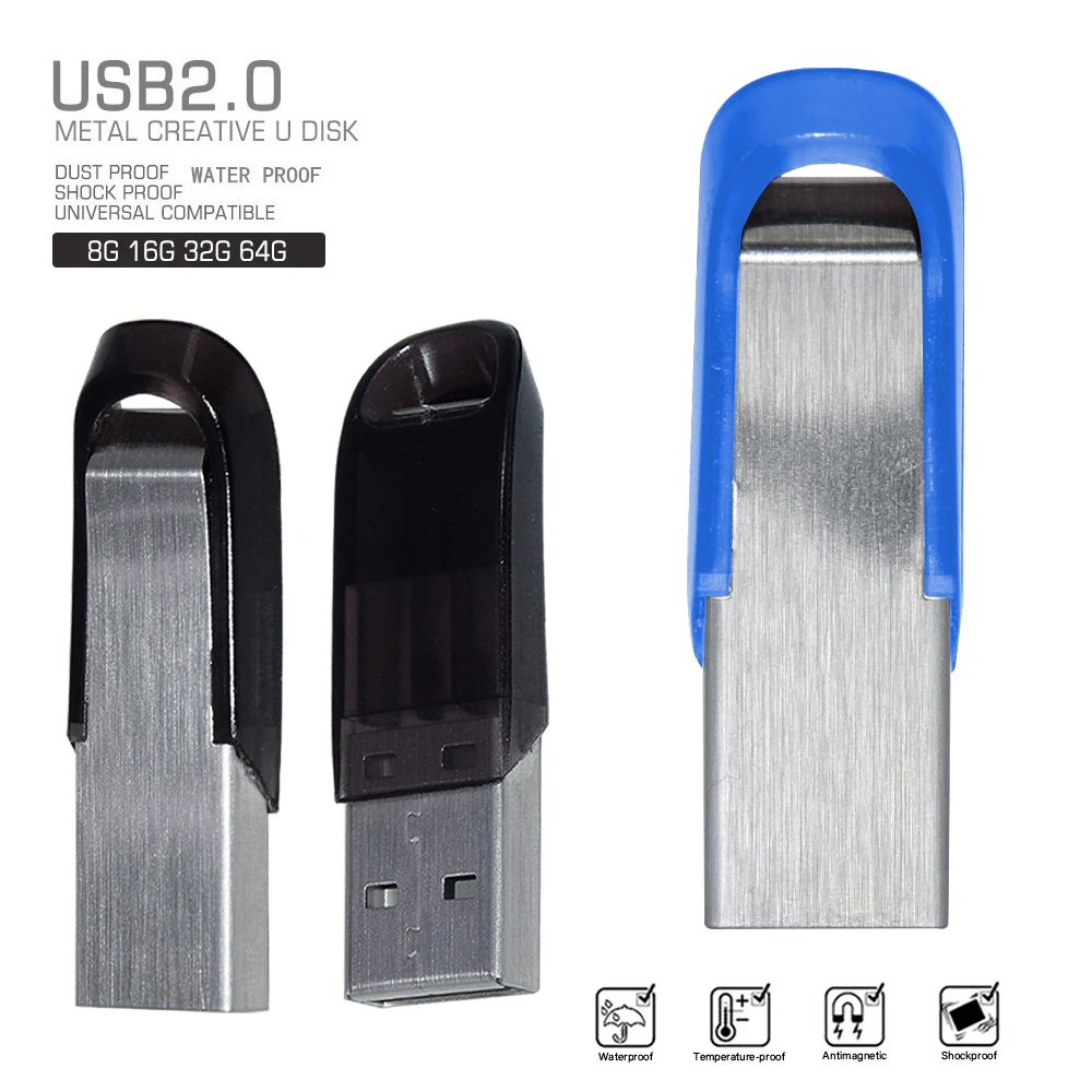 Новый Флеш-накопитель 64 ГБ металлический USB-накопитель 128 флеш-накопитель 32 USB 2 0