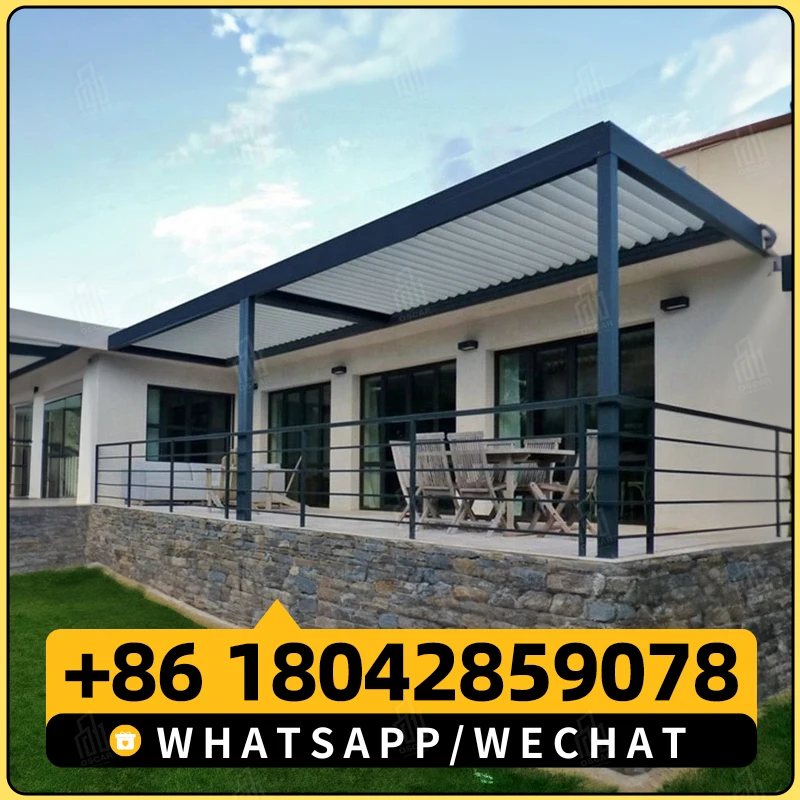 Новый дизайн умная водонепроницаемая беседка электрическая уличная крыша
