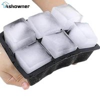 46815 grid big ice tray mold large food grade silicone ice cube square tray mold diy ice maker cube tray kitchen accessories