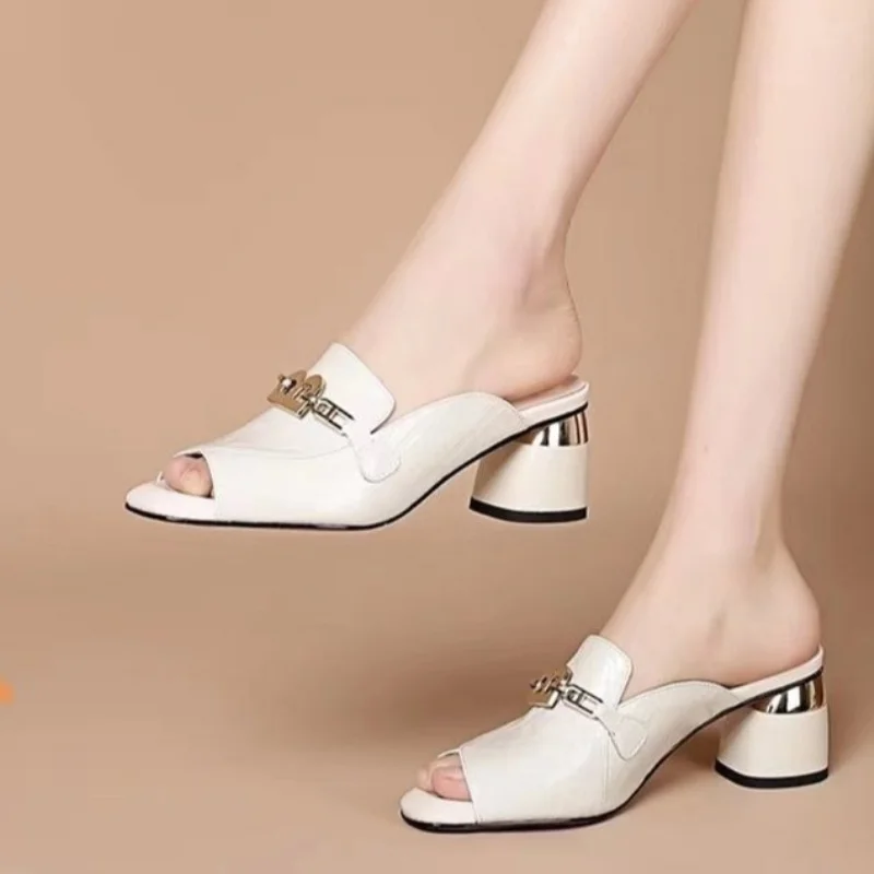

Women Slippers Red Sexy Soft Leather Female Flipflop Shoes Summer Fashion Heels Slides Ladies Comfortable Sandals Plus Size