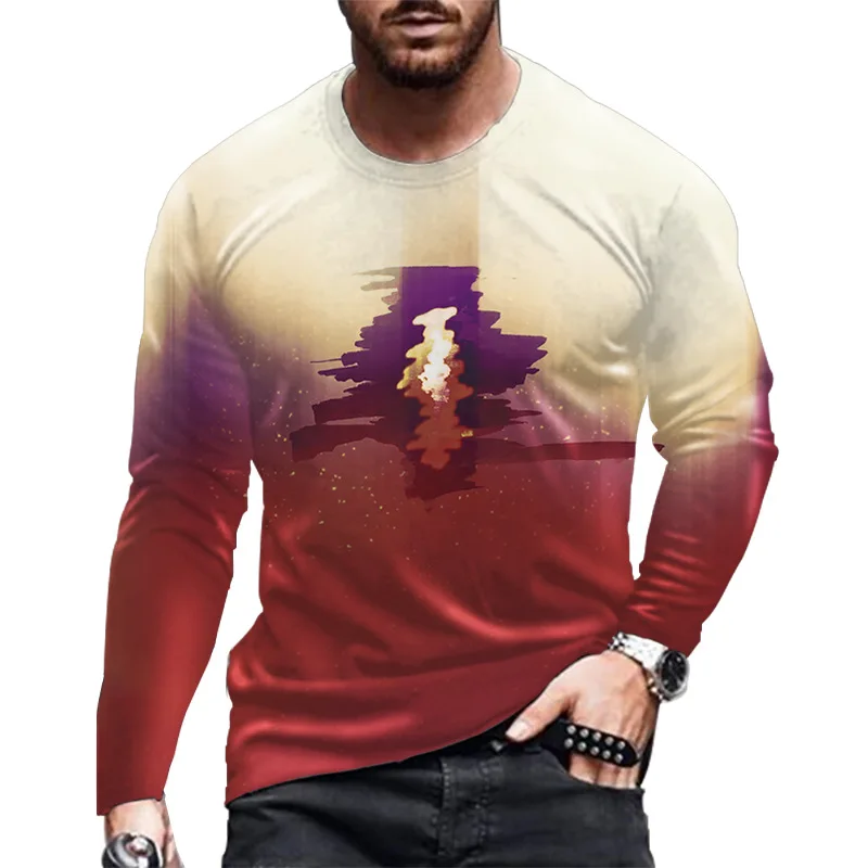 

Футболка мужская демисезонная с круглым вырезом и длинным рукавом