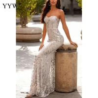 women floral sequin tank tube top evening party dress high quality long prom robe sexy top longue dresses femme elegant vestidos