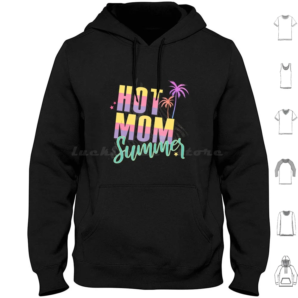 

Funny Hot Mom Summer Palm Tree Tropical Family Holiday Trip Hoodie cotton Long Sleeve Funny Animals Cute Turtle Retro