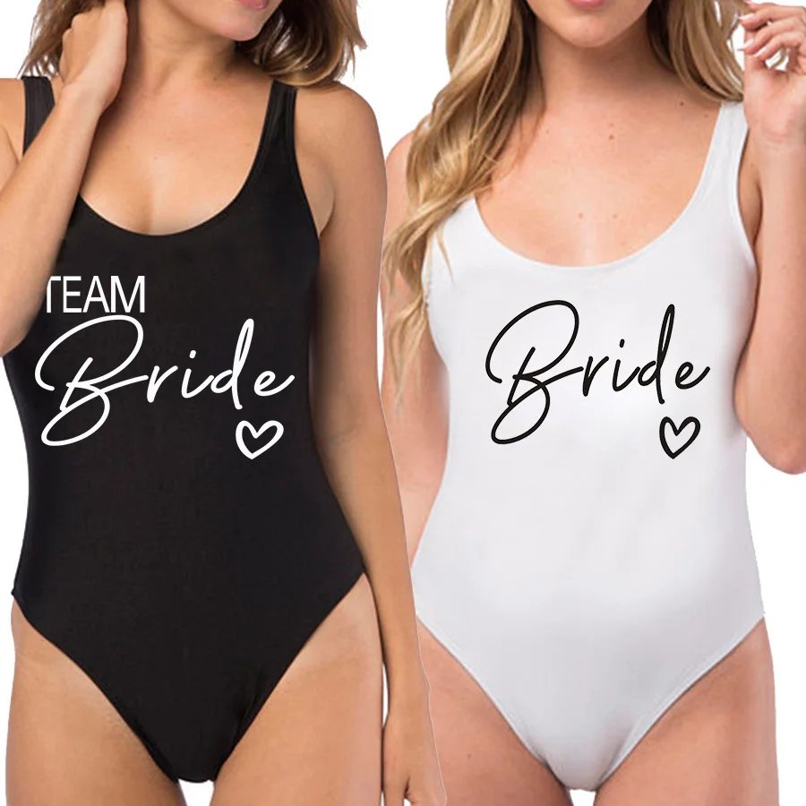 

Bride Swimsuit Women 2023 New Team Bride One-Piece Swimwear For Bachelor Party Hen Party Bathing Suits