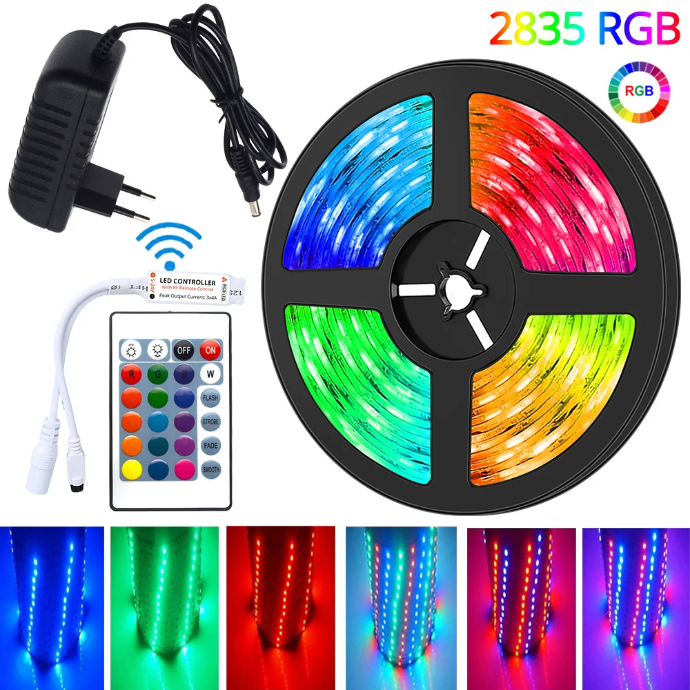 

Светодиодные ленты с Bluetooth, Wi-Fi, RGB 5050 SMD 2835, 12 в пост. Тока, 5-20 м