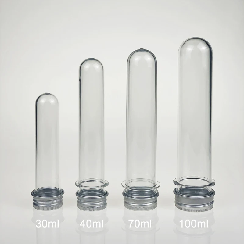 10pcs lab 30/40/70/100ml PET test tube bottle Transparent cylindrical plastic refillable for Mask candy data line | Канцтовары для
