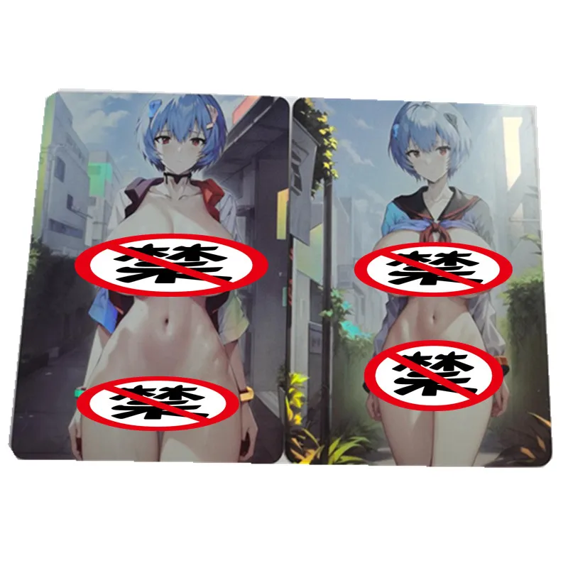 

2pcs/set Anime Neon Genesis Evangelion Eva Rei Ayanami ACG DIY Sexy Nude Card Cute Classic Game Hobby Toy Gift Collection Card