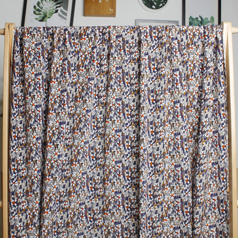 18 mm Kleine Floral Stretch Crepe De Chine Seide Stoff Mulberry Silk Hemd Kleid DIY Textil Stoffe Nähen Tuch durch meter