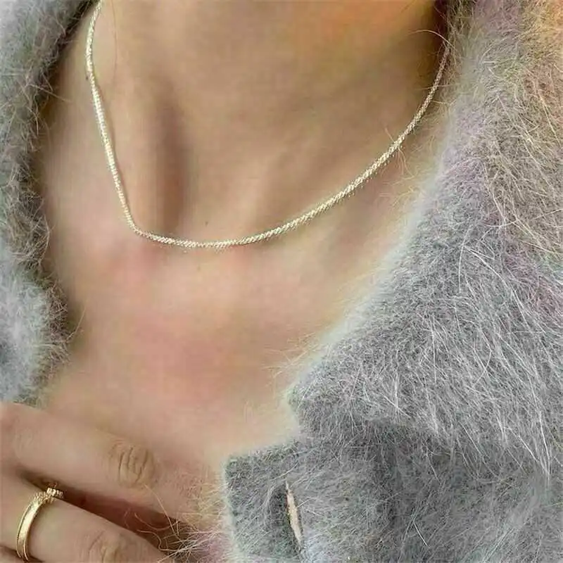 

Sparkling Gypsophila Silver Women Wedding Jewelry Chain Clavicle Necklace