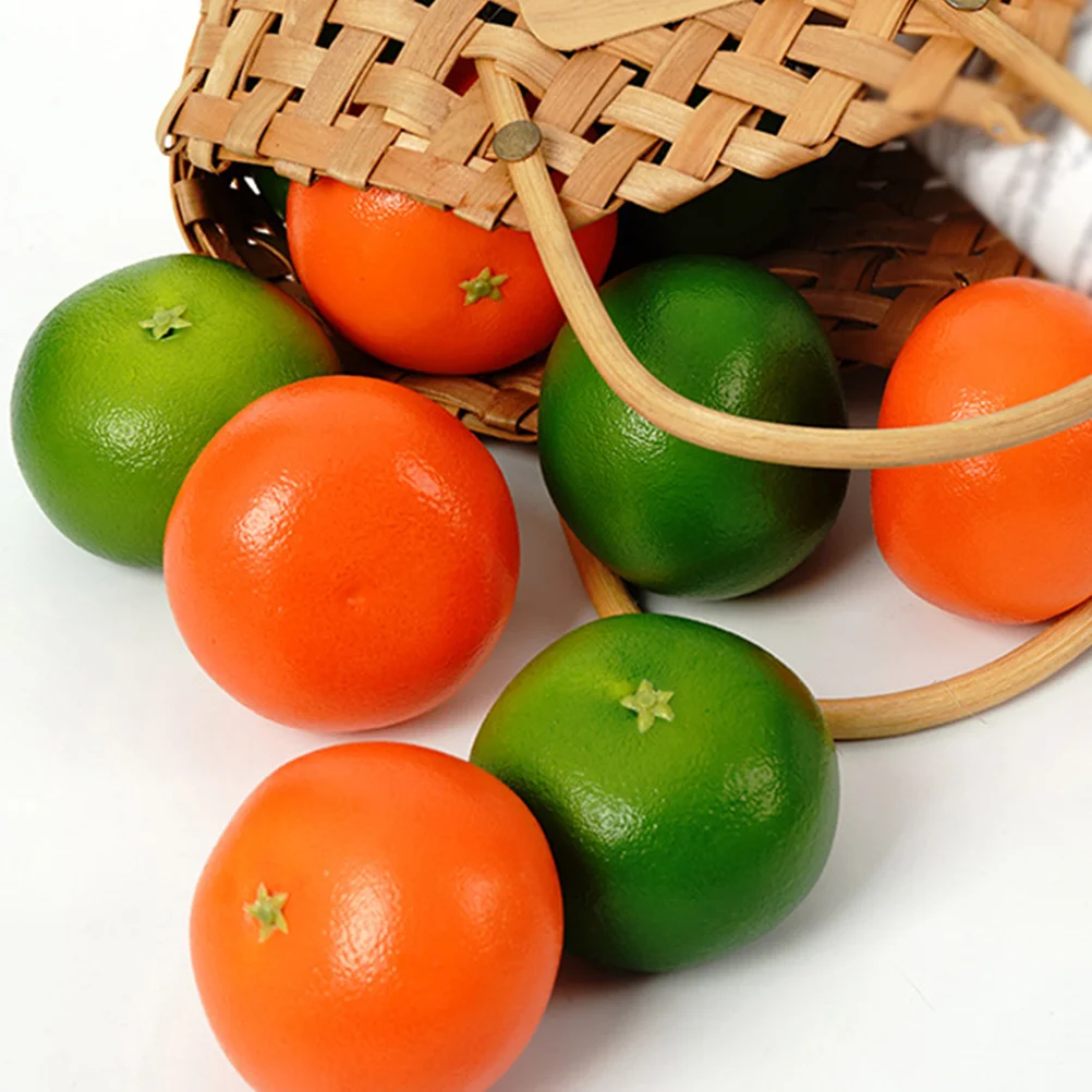 

10 Pcs Decorative Fruit Toys Lifelike Orange Model Display Models Foam Desktop Fake Ornaments