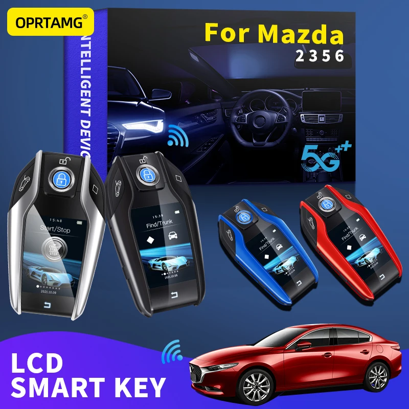 

OPRTAMG Car smart LCD key accessories keychain key case For Mazda 2 3 5 6 DY DL DJ DE DH BK BL BM BN GG GH GJ GL 1994 1995-2022