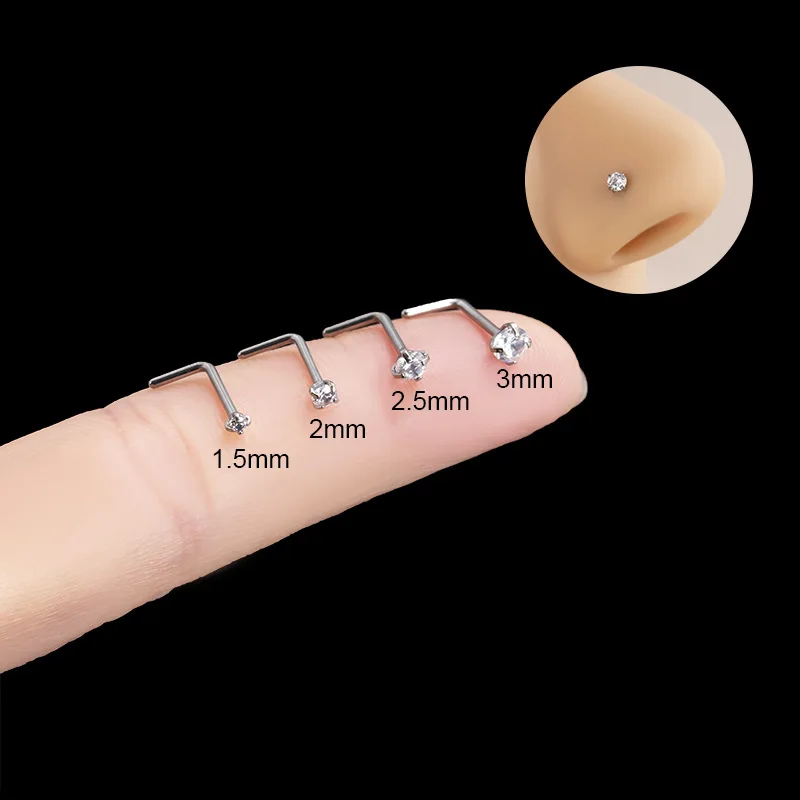 

Гвоздики из титановой стали G23 F136 для женщин и мужчин, простые циркониевые украшения L/S-образной формы, драгоценности, 1 шт.