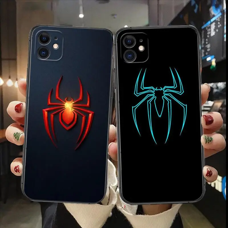 

Spiderman Iron Man mobile phone case For IPhone 13 12 11 Pro Max Mini SE XR X XS Max 8Plus 7plus 6 6S TPU Shell Black phone Ca