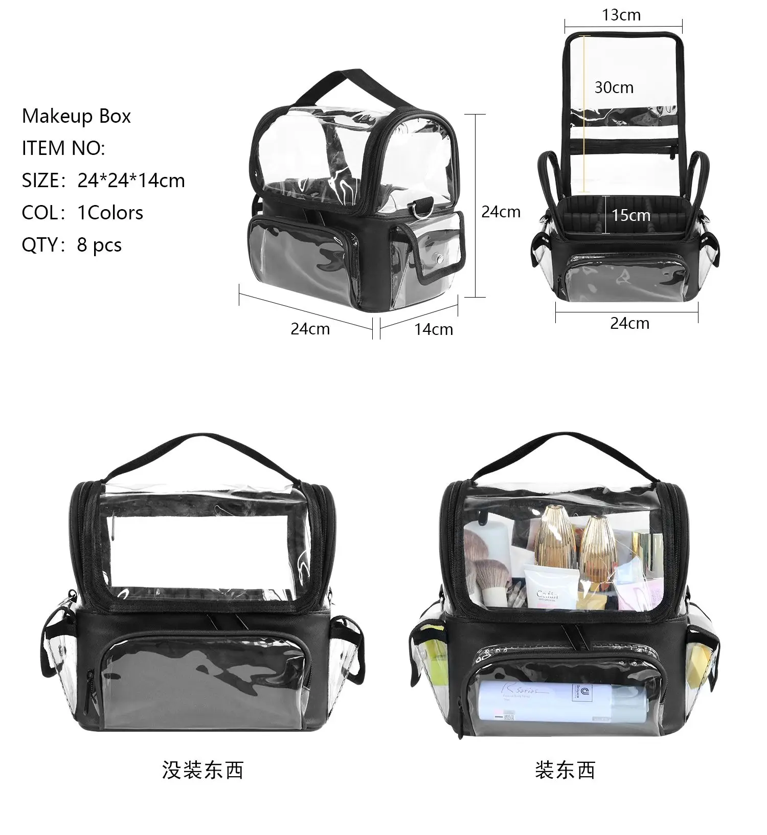 Salon Beauty Makeup Tool Backpack Hairdressing Tool Storage Bag Transparent Waterproof Travel Bag PVC Women's Fashion Bags images - 6