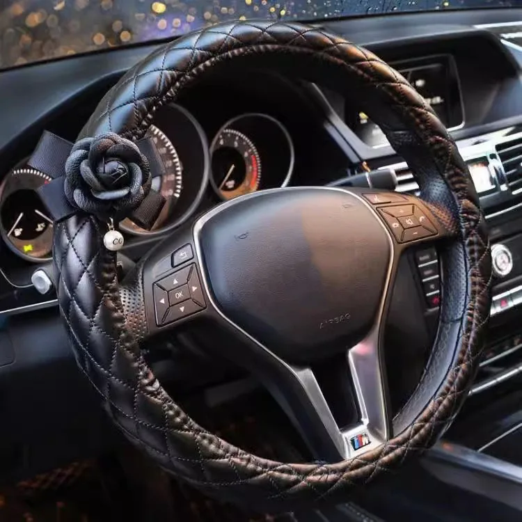 

Camellia Car Steering Wheel Cover All-Season Universal Handle Cover Cute Women’s small Lingge Personalized Car Accessories