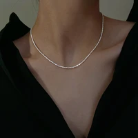 2022 popular silver colour sparkling clavicle chain choker necklace collar for women fine jewelry wedding party birthday gift