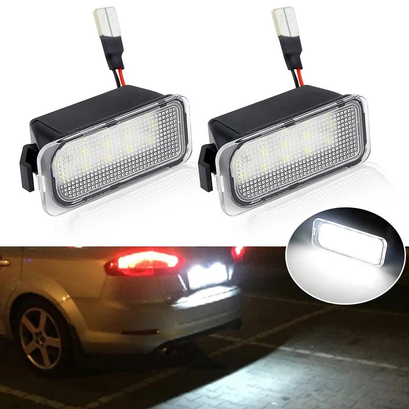 

2 шт. светодиодные лампы освещения номерного знака для Ford Escape Ranger Kuga 1 2 C-MAX Focus 2 3 Ecosport Edge Fiesta 6 7 Mondeo 4 5