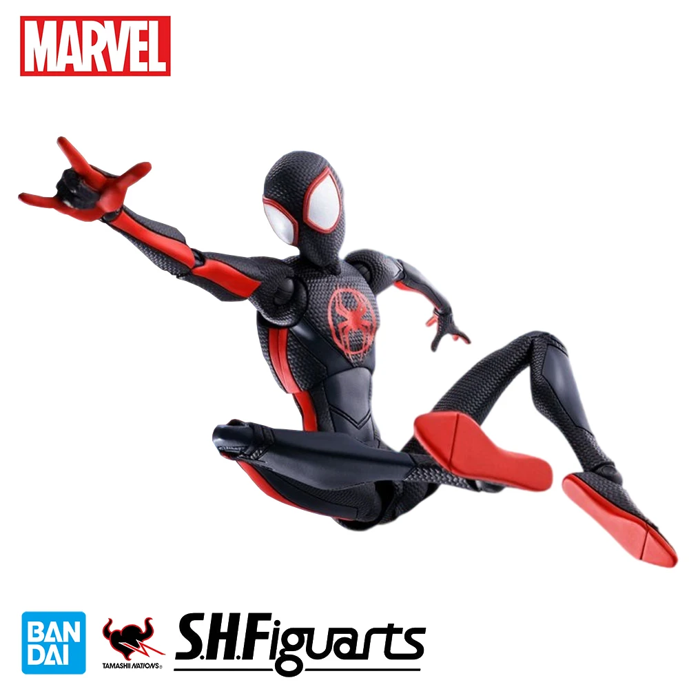 Фигурка Bandai из аниме Человек-паук Майлз через паука Игрушечная модель Подарочная
